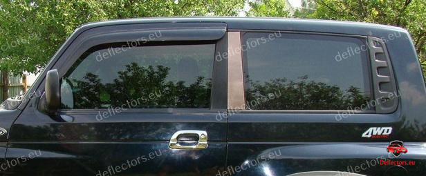 Deflettori aria l’installazione esterna per SsangYong Korando (KJ) 3D 1996-2006 3 porte – 2 pz. anteriori 7 Deflettori aria l'installazione esterna per SsangYong Korando (KJ) 3D 1996-2006 3 porte - 2 pz. anteriori - immagine 5