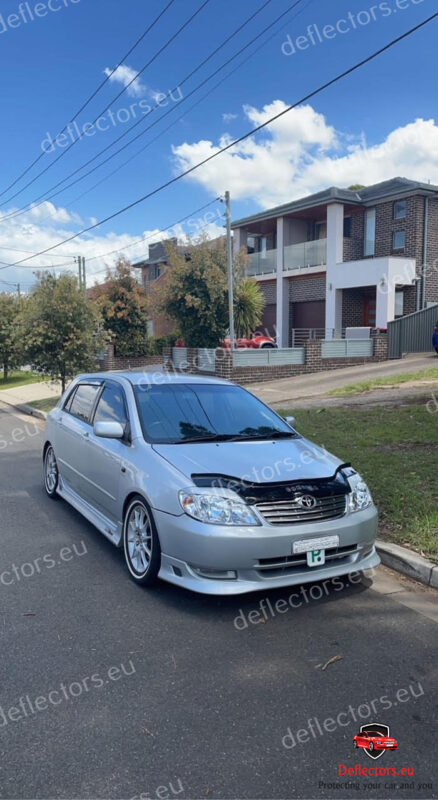 Zijwindschermen / raamspoilers / windgeleiders voor plakken voor Toyota Corolla Sd 2001-2007 5 deurs – 4 stuks voor en achter 4 Zijwindschermen / raamspoilers / windgeleiders voor plakken voor Toyota Corolla Sd 2001-2007 5 deurs - 4 stuks voor en achter - Afbeelding 2