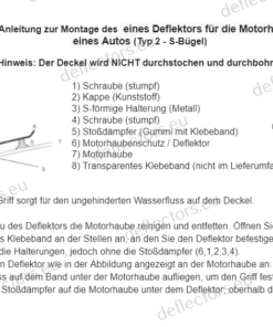 Instructions for installation of deflector (DE) (type 2 S) (wat)