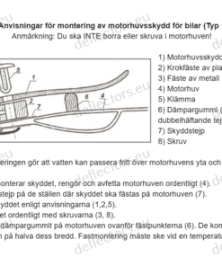 SV: Anvisningar för montering av motorhuvsskydd för bilar (Typ 1 - L)